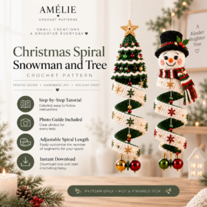 Christmas Spiral Snowman & Tree Crochet Pattern - Hero