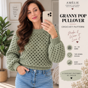 Granny Pop Pullover Crochet Pattern - Hero