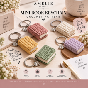 Mini Book Keychain Crochet Pattern - Hero