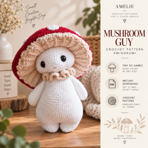 Mushroom Guy Amigurumi Crochet Pattern - Hero