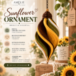 Sunflower Spiral Hanging Ornament Crochet Pattern - Hero