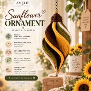 Sunflower Spiral Hanging Ornament Crochet Pattern - Hero