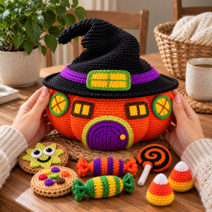 Pumpkin House Crochet Pattern | Halloween Crochet Pattern